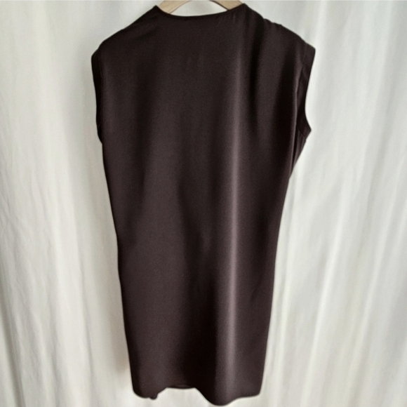 ALLSAINTS AURES Front Lace Mini Dress Olive Green Satin - Picture 6 of 16